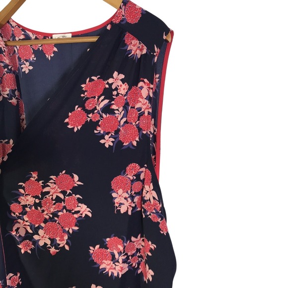 PLEIONE Navy Floral Sleeveless Duster Kimono Cardigan Vest Women 2X - Picture 16 of 16